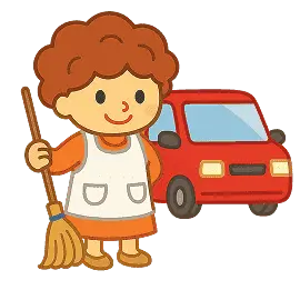 車とハウスキーパー