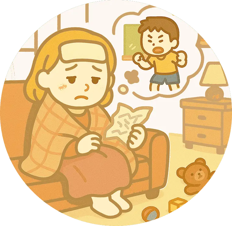 体調不良だけれども、家事育児に追われる主婦